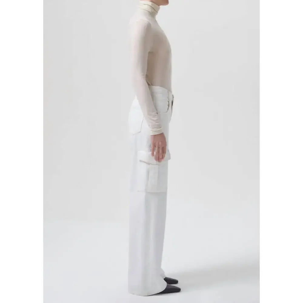 NWT Agolde Minka Cargo Jean 30 White, Relaxed Fit High Rise, 💯 organic cotton! - Picture 2 of 9